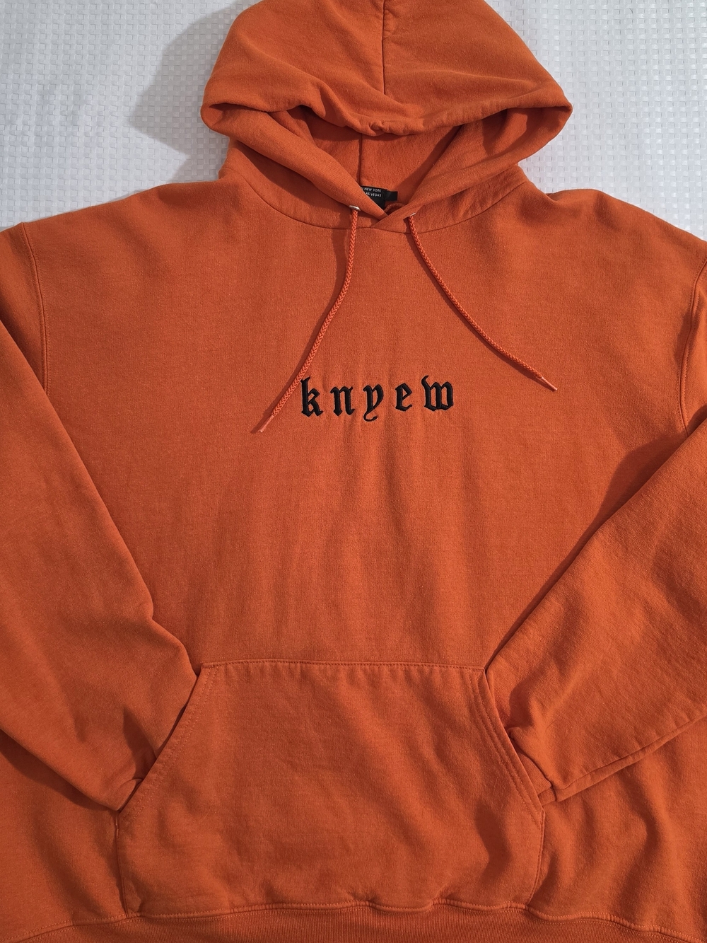 Knyew x Champion "Keeping NY Everywhere" Old English Hoodie Orange XL Rare